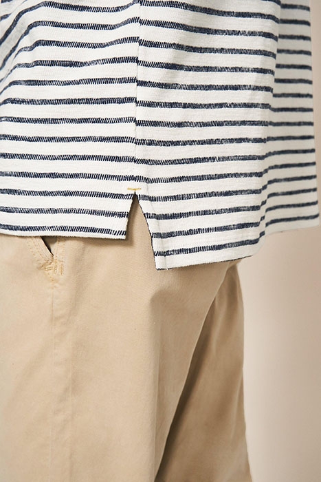 FINE STRIPE POLO NATURAL WHITE 4