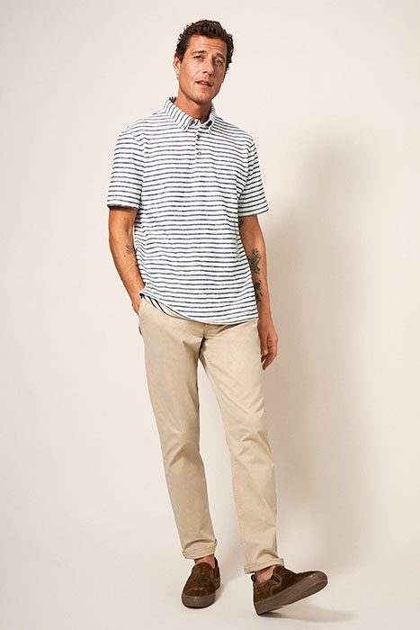 FINE STRIPE POLO NATURAL WHITE 2