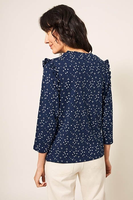 RUFFLE TEE NAVY MULTI 2