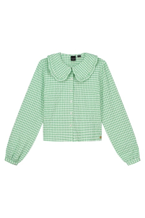 RACHEL CHECK BLOUSE BRIGHT SAGE GREEN 2