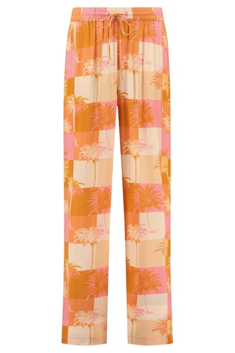 LADIES MONACO TROUSERS BLOCK PALM ICED STRAWBERRY PINK 8