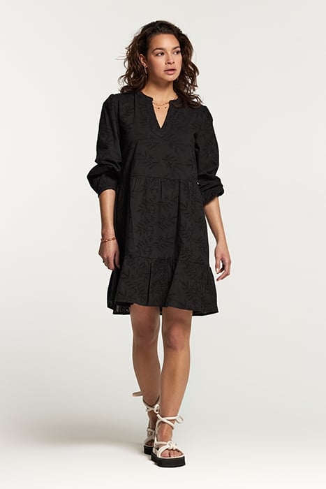 LADIES TULUM DRESS BRODERIE ANGLAISE BLACK 2