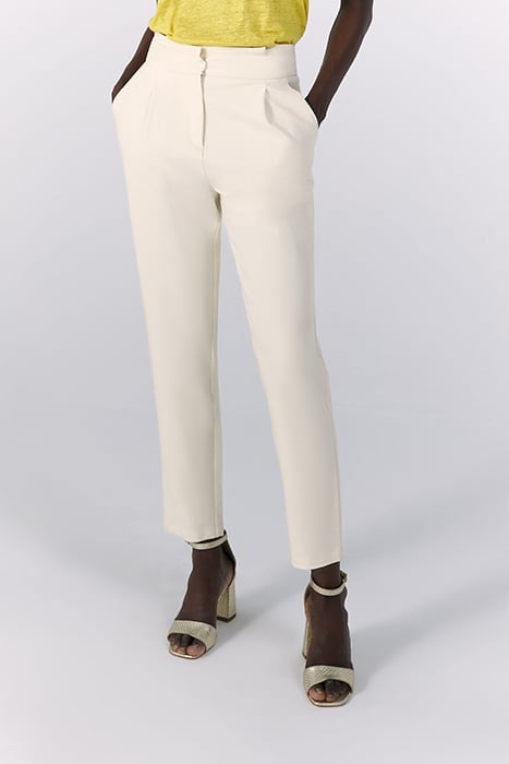 ECRU HIGH-WAIST WIDE-LEG TROUSERS 1