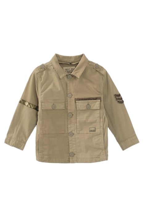 BOYS’ KHAKI TEXTURED MIXED FABRIC SAFARI JACKET 1