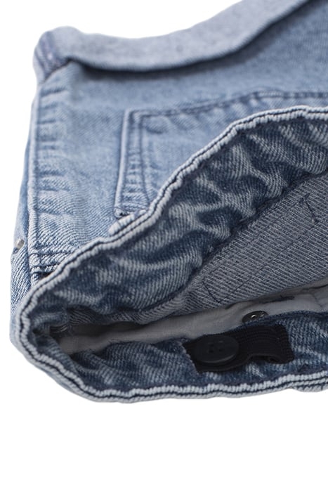 GIRLS’ BLUE ORGANIC COTTON CUFFED DENIM SHORTS 5
