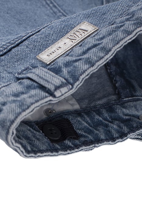 GIRLS’ BLUE ORGANIC COTTON CUFFED DENIM SHORTS 6