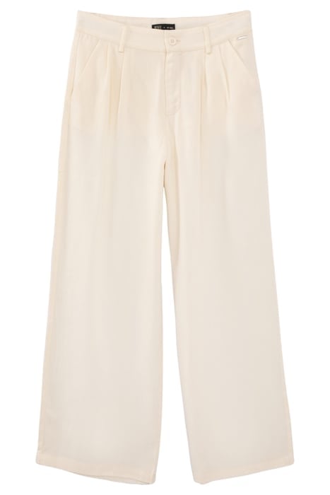 GIRLS' ECRU LENZING™ LYOCELL™  WIDE TROUSERS 2