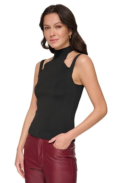 CUTOUT SHOULD KNIT T BLACK 4