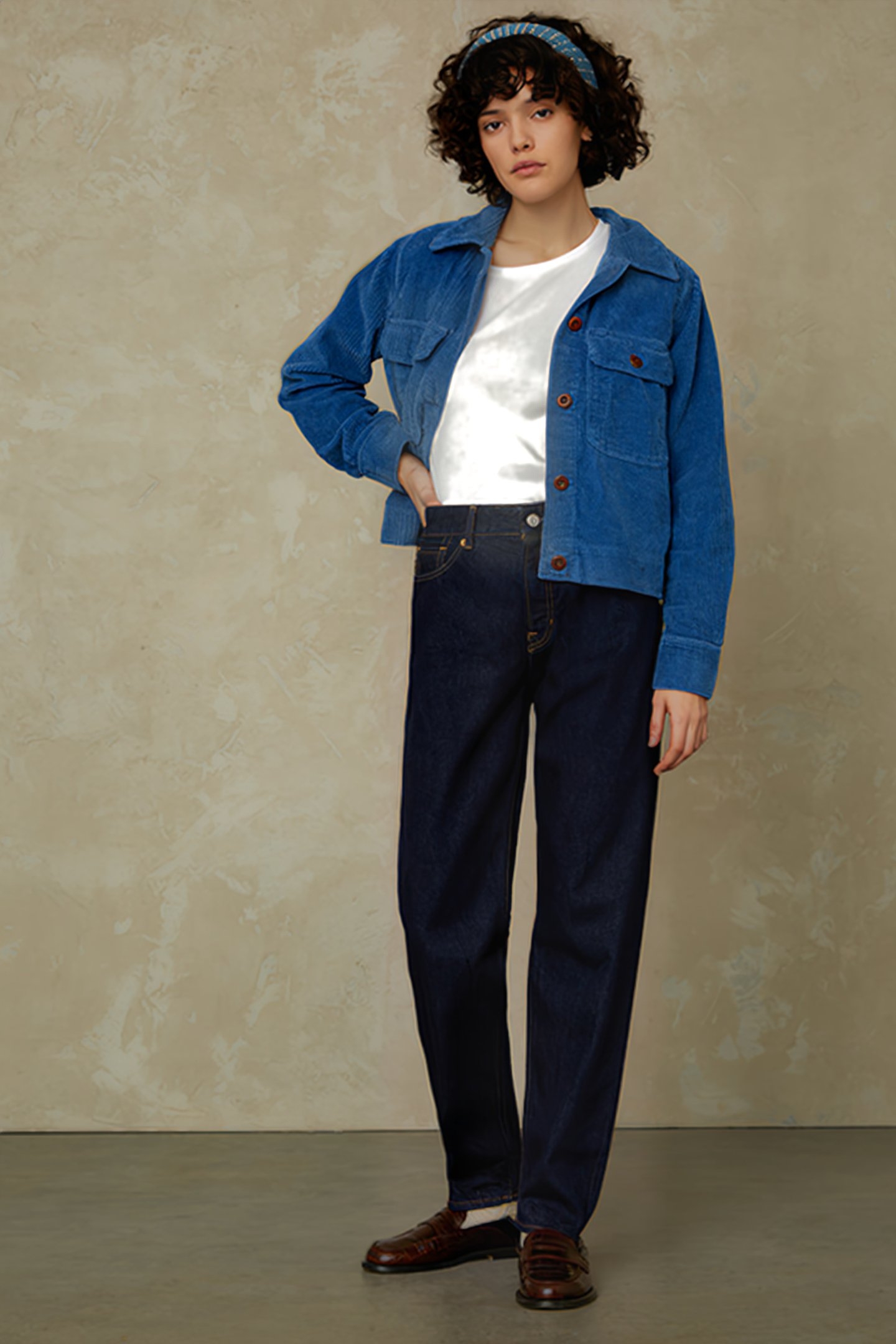 CAROLINE CROPPED SELVAGE CLEAN QUARZO ORGANIC RINSE 1