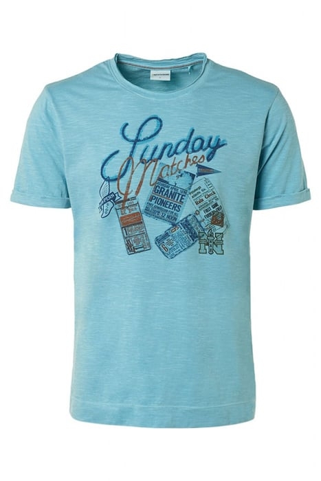 T-SHIRT CREWNECK PRINT GARMENT DYED LIGHT AQUA 4
