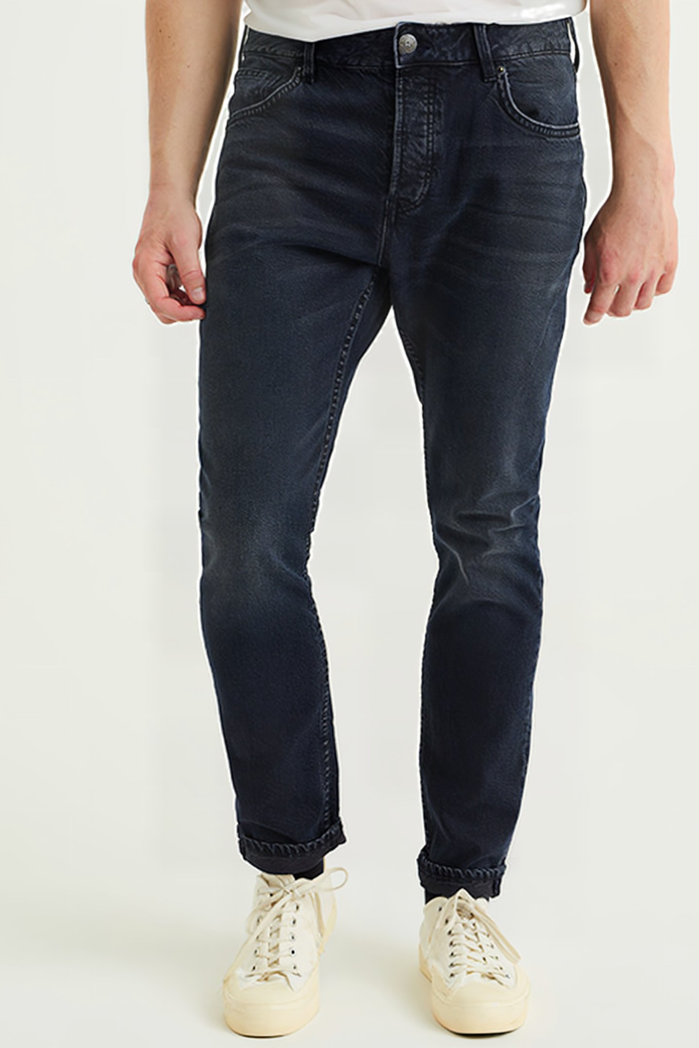5-POCKET MID WAIST DARK BLUE 1