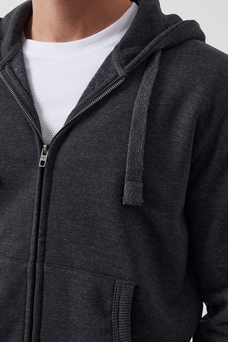 SWEAT ZIP-UP HOODIE CHARCOAL MELANGE 4