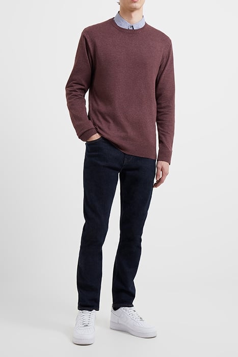 CREW NECK KNIT JUMPER BORDEAUX MEL 1