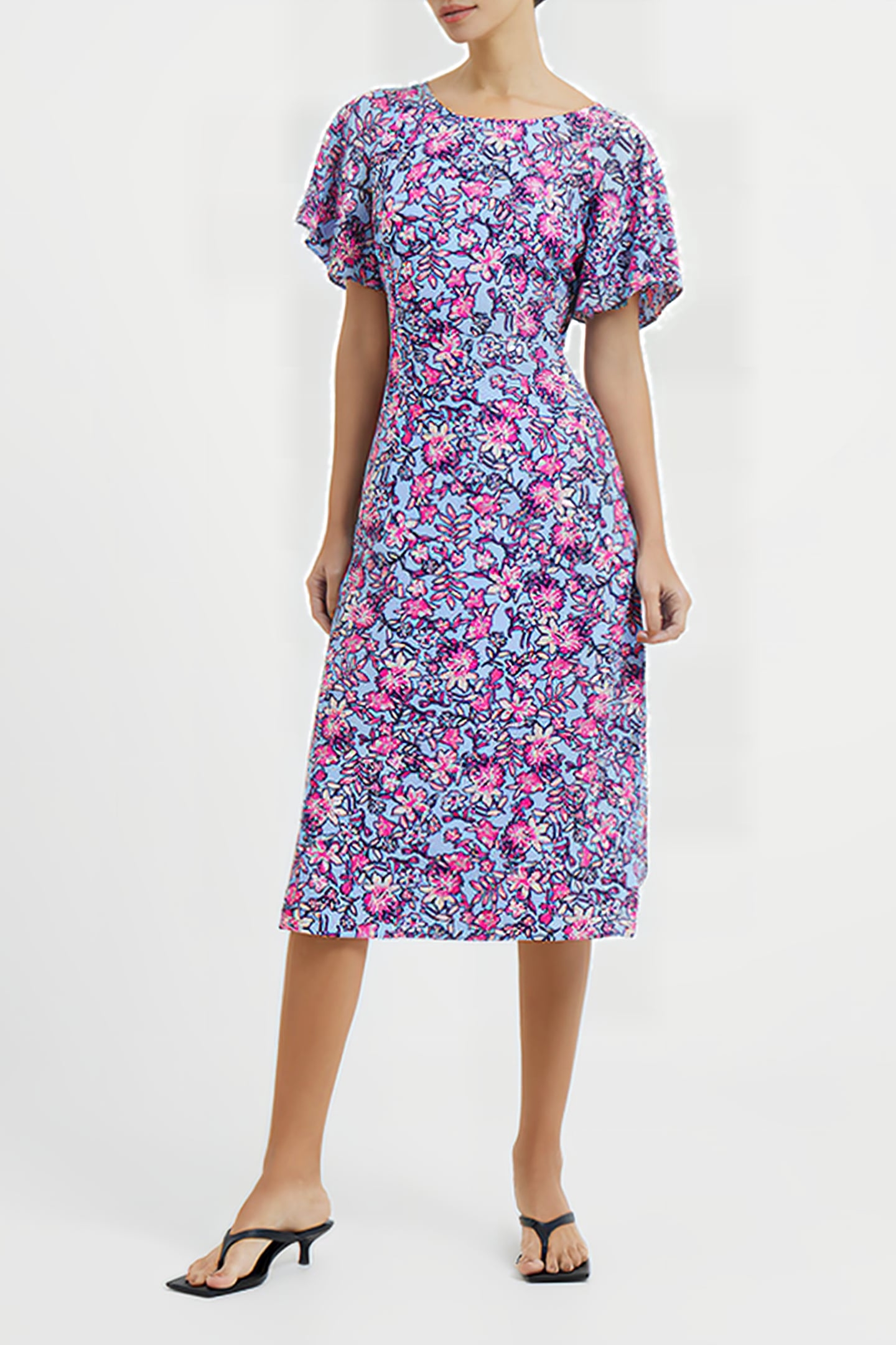 FOTINI ECO DELPHINE CUT-OUT BACK MIDI DRESS PLACID BLUE 2