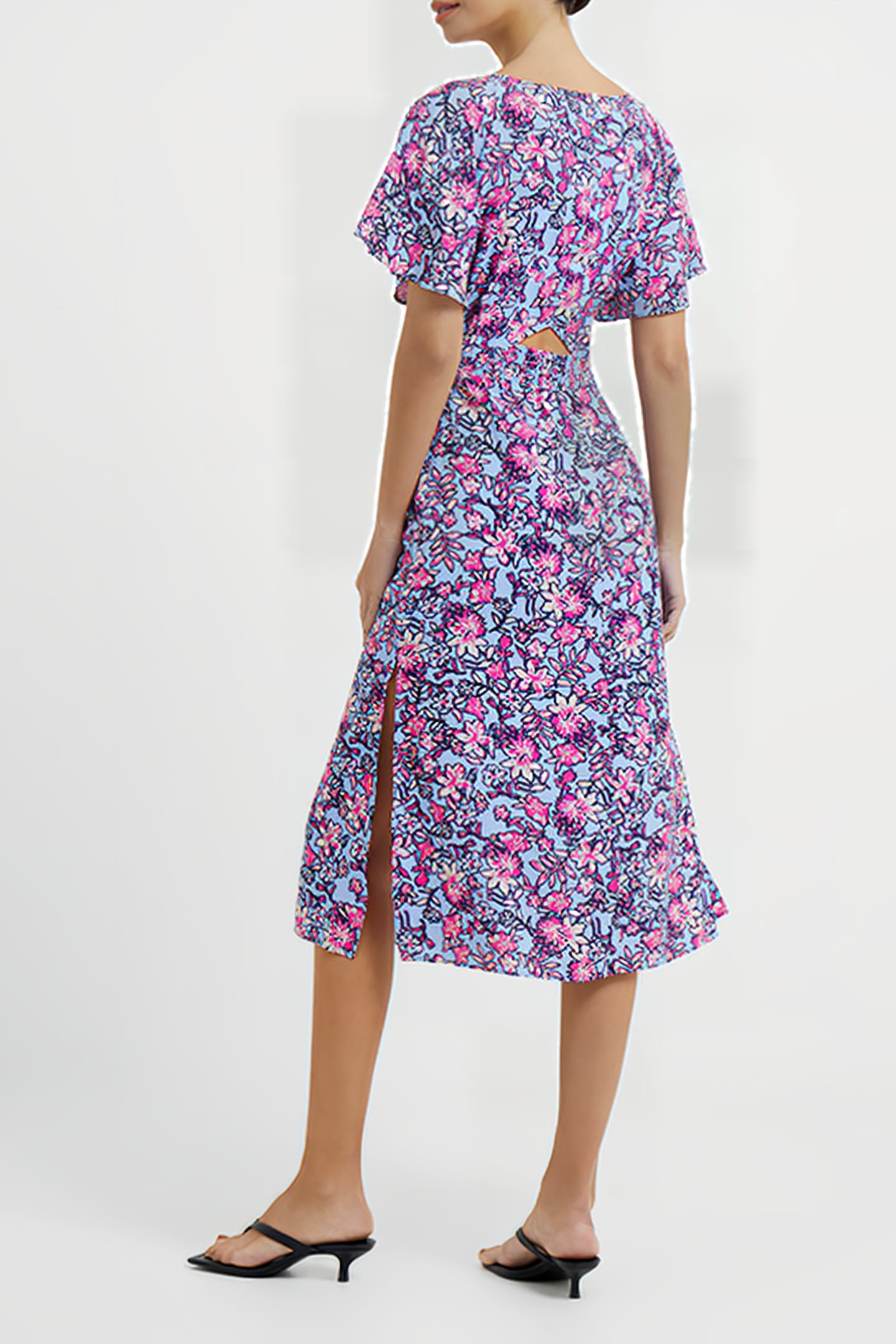 FOTINI ECO DELPHINE CUT-OUT BACK MIDI DRESS PLACID BLUE 3