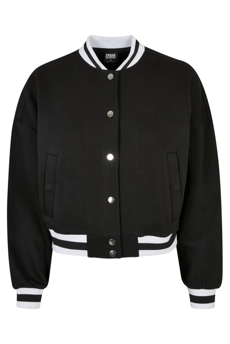 LADIES OVERSIZED COLLEGE SWEAT JACKET BLACK 6