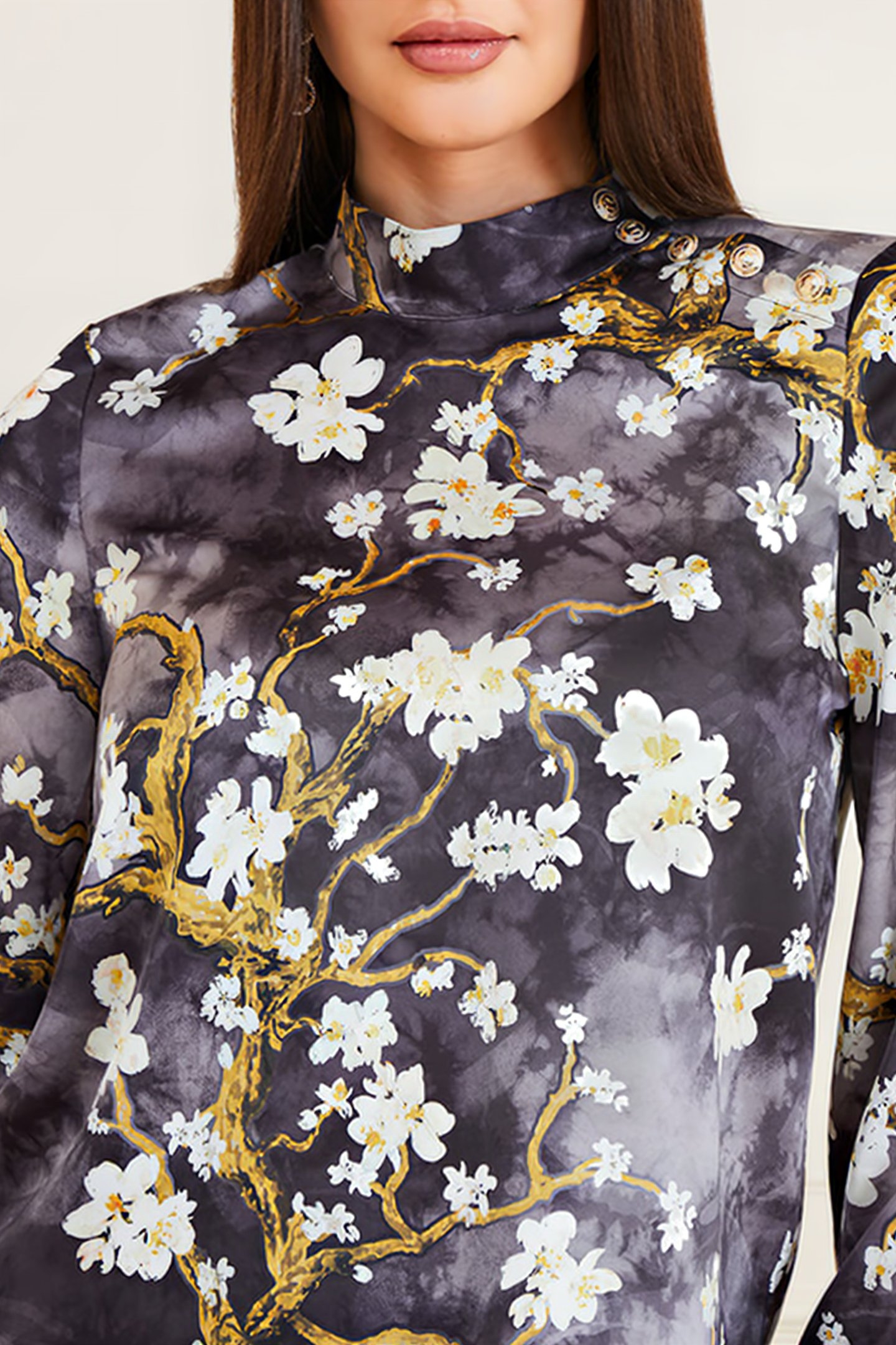 MARCIANO BY GUESS BLOSSOM BLOUSE BLACK CAVE 6