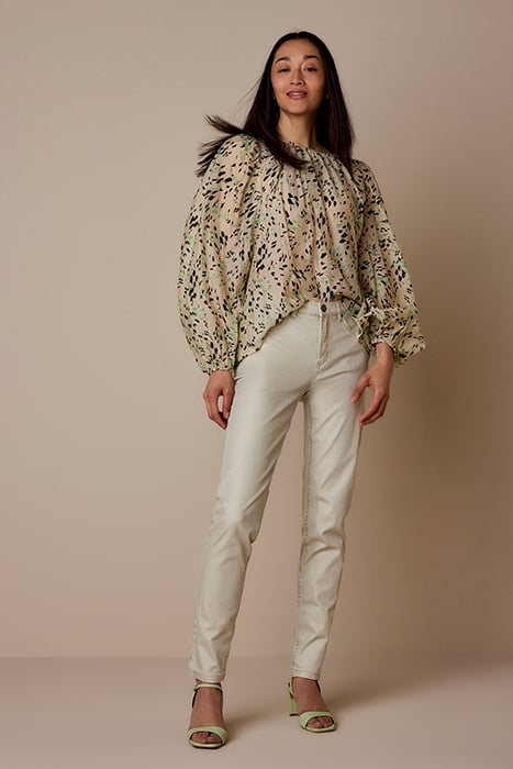 SLIM PANT SHIMMER STRETCH TWILL OATMEAL 1