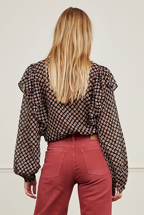 BIBI LONG SLEEVE BLOUSE BLACK/CRAZY CLAY 2