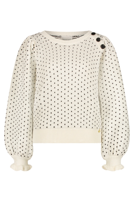 LOVE PULLOVER CREAM WHITE/BLACK 4
