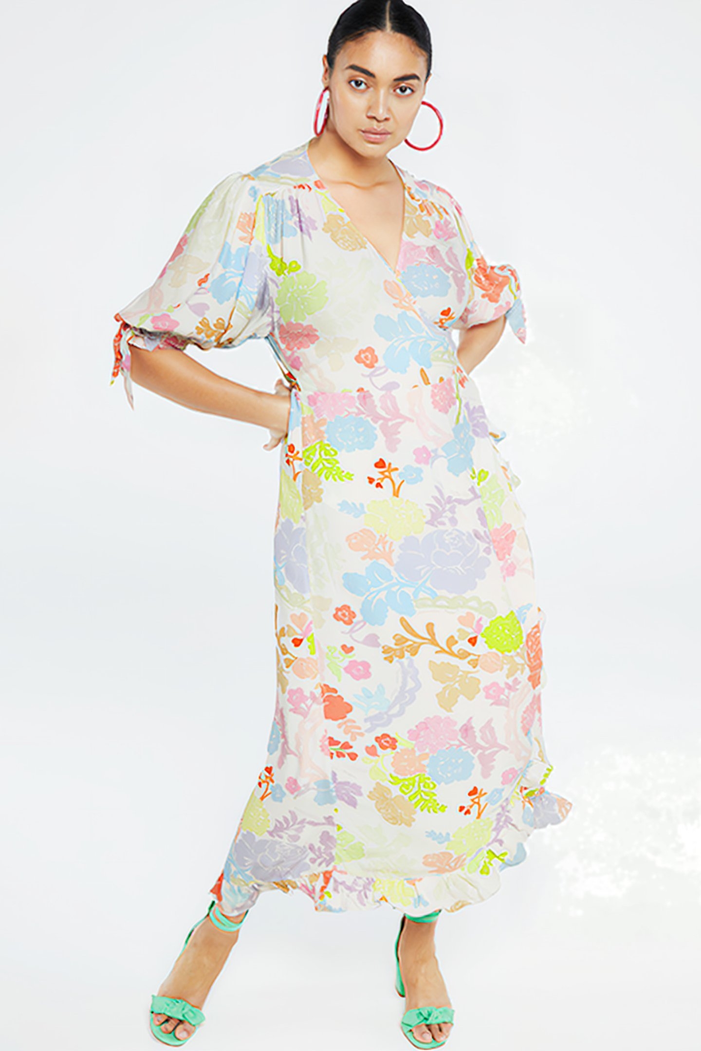 CHANNA DRESS CREAM WHITE /PINK PA 4