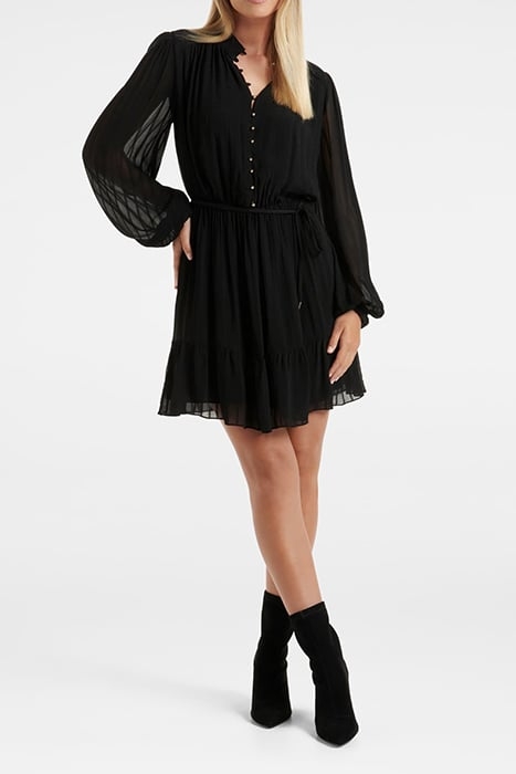 EDITH TEXTURED SKATER DRESS BLACK 3