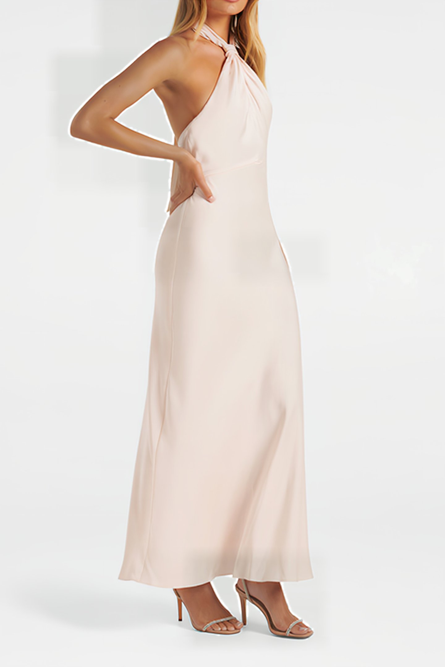 YVETTE KNOT TIE NECK GOWN IVORY 4