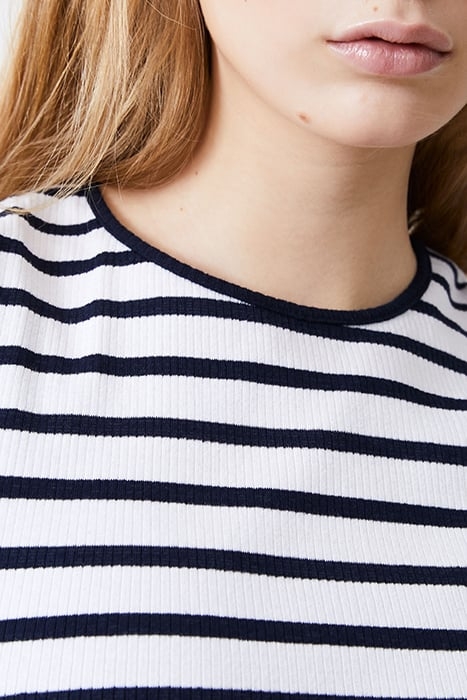 STRIPE RIB DRESS MIDI DK NAVY/WHITE 4