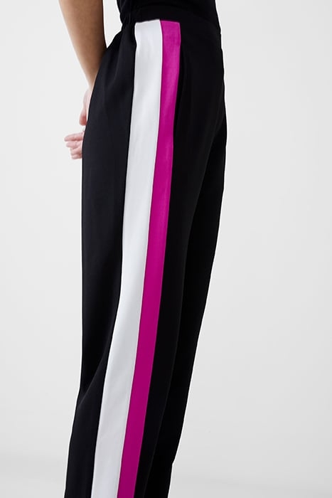 CREPE TAPERED PANEL JOGGER BLACK/WILDROSA/WHITE 4