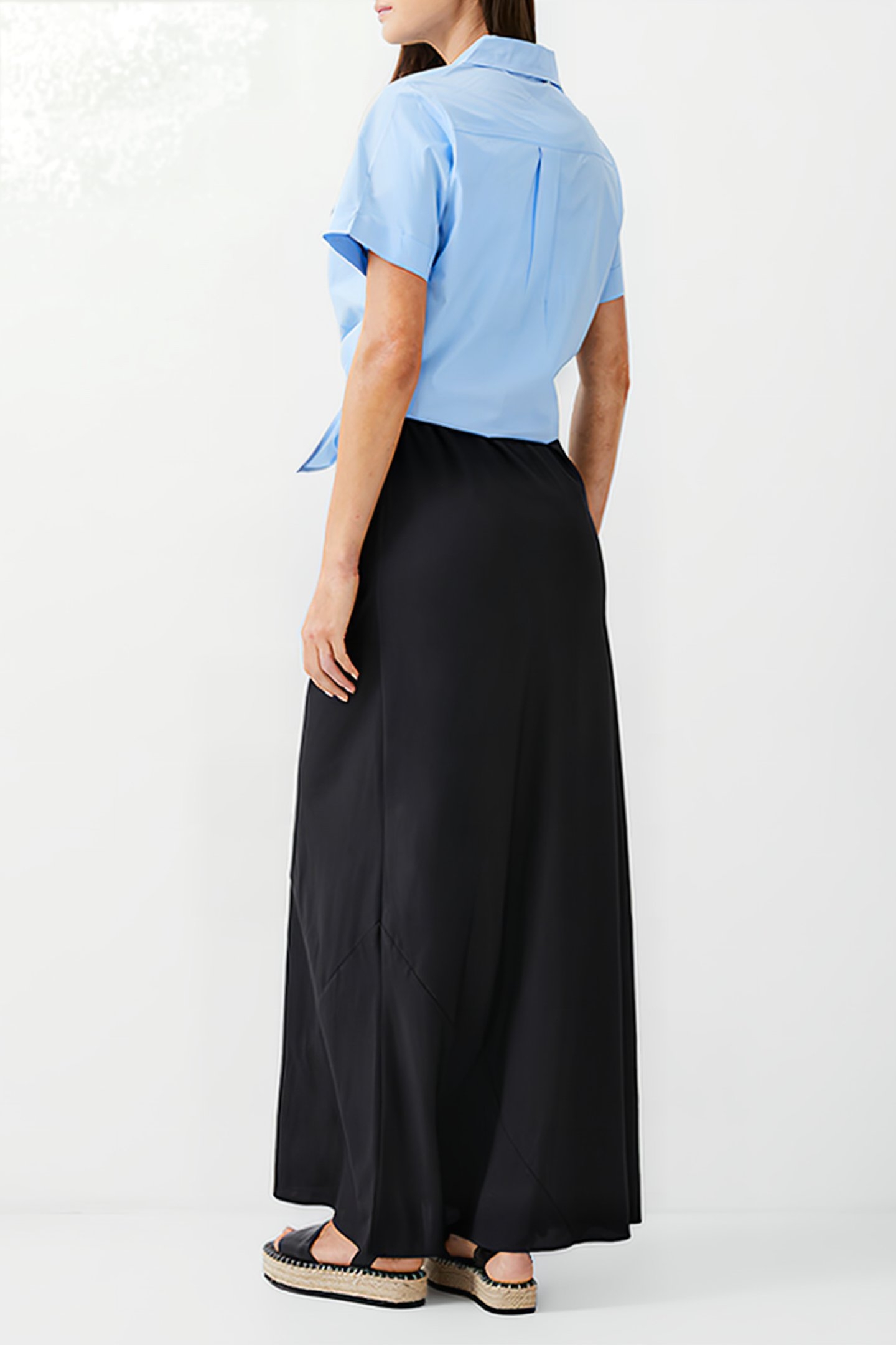 TIE FRONT POPLIN SHIRT PLACID BLUE 3