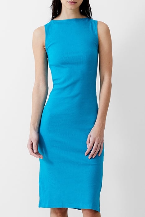 SLASH NECK RIB DRESS MIDI INCENSE 1