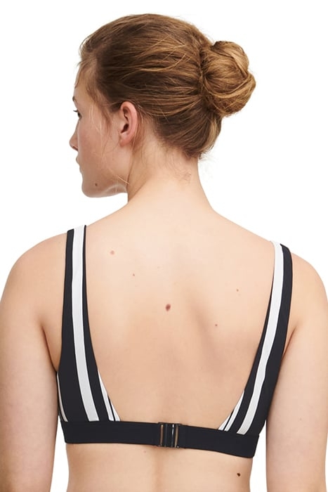 SW BRA WF TSHIRT PLUNGE BLACK STRIPES 2