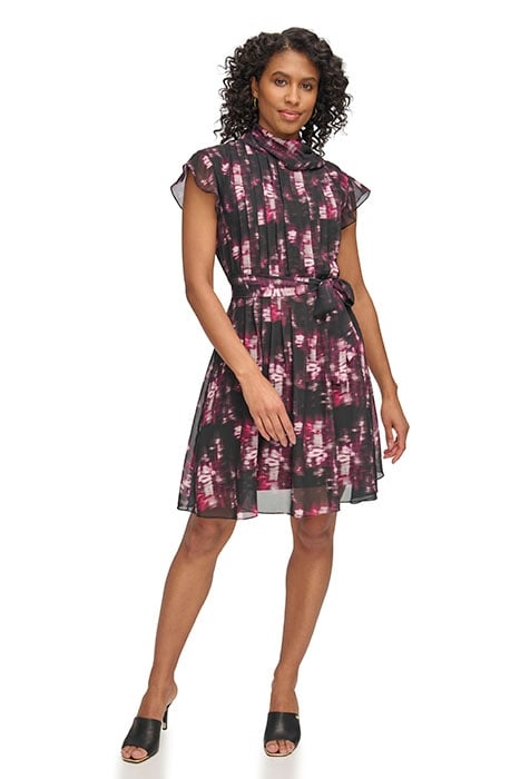 FLUTTER SLV MOCK NEC BLK/MAROON 1