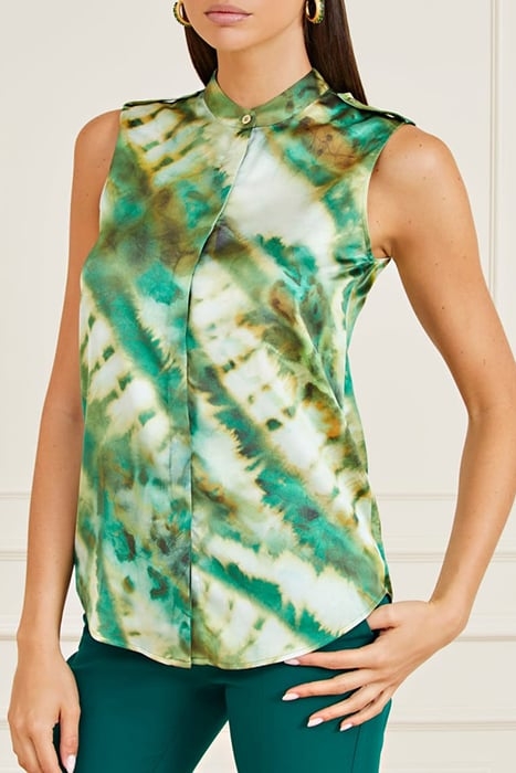 MARCIANO BY GUESS THE ICON SLEEVELESS ELUSIVE TOP PRINT 1