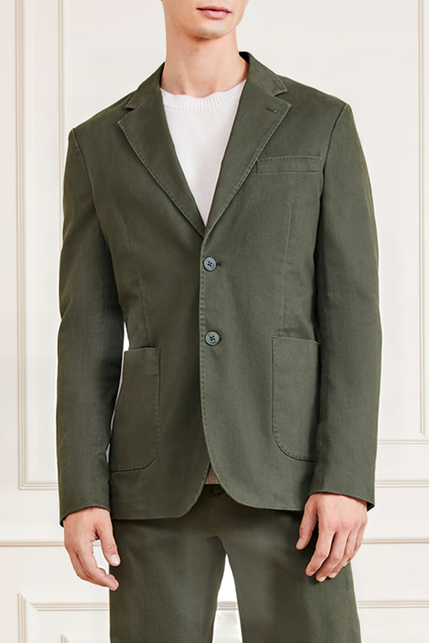 MARCIANO BY GUESS GRANT PATCH PKTS MOSSY BLAZER GREEN 1