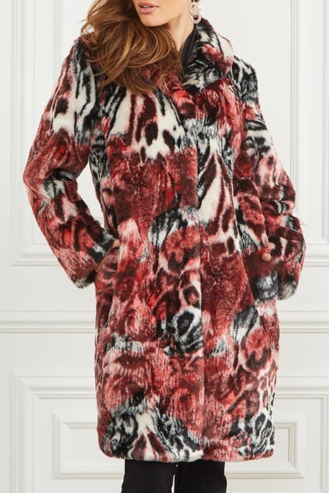 BELLE FAUX FUR COAT LEOPARD ROSE PRINT 8