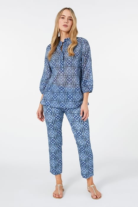 PRINTED SATIN TROUSERS GREEN 3