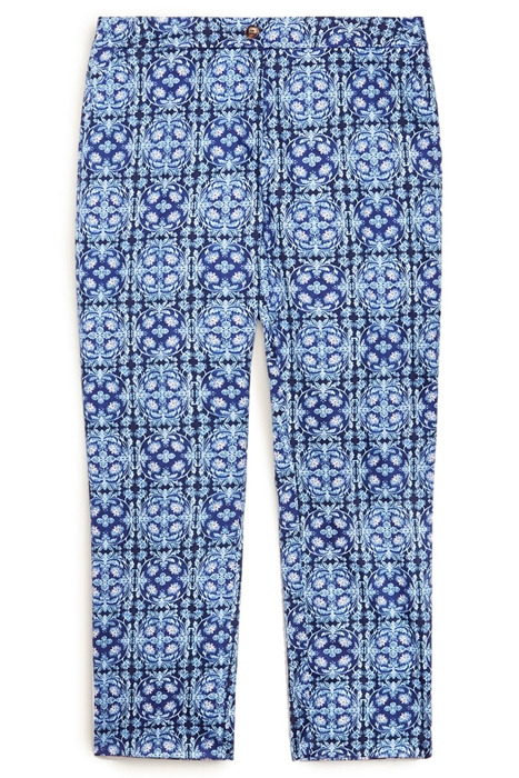 PRINTED SATIN TROUSERS GREEN 4