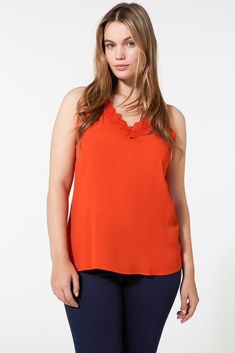 TOP WITH LACE HEM ORANGE 1