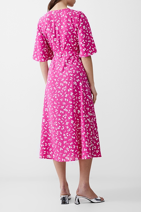 BONITA WRAP ANGEL DRESS LONG WILD ROSA/WHITE 2