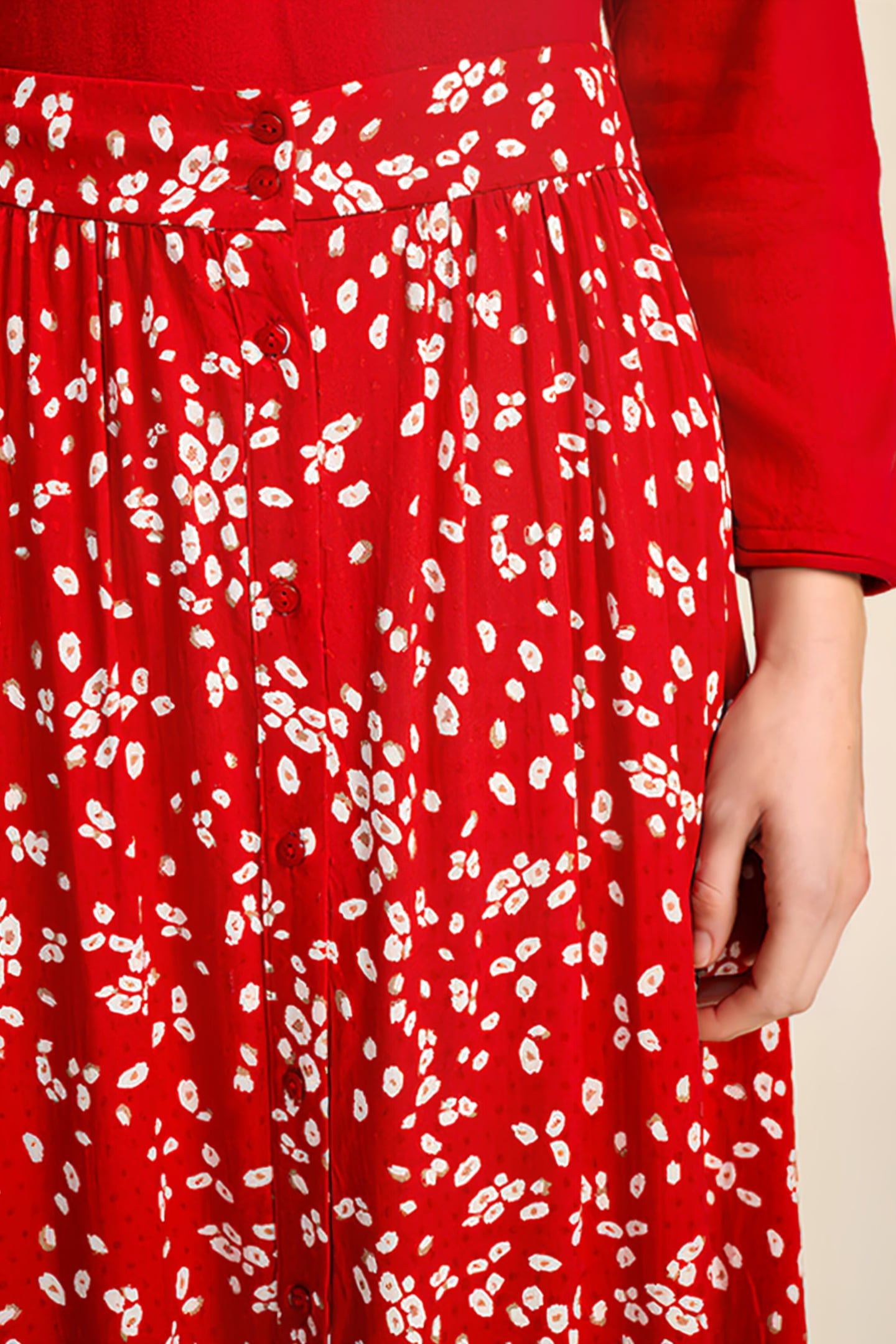 JAMY - CHERRY MIDI SKIRT WITH ABSTRACT FLORAL PRINT 5