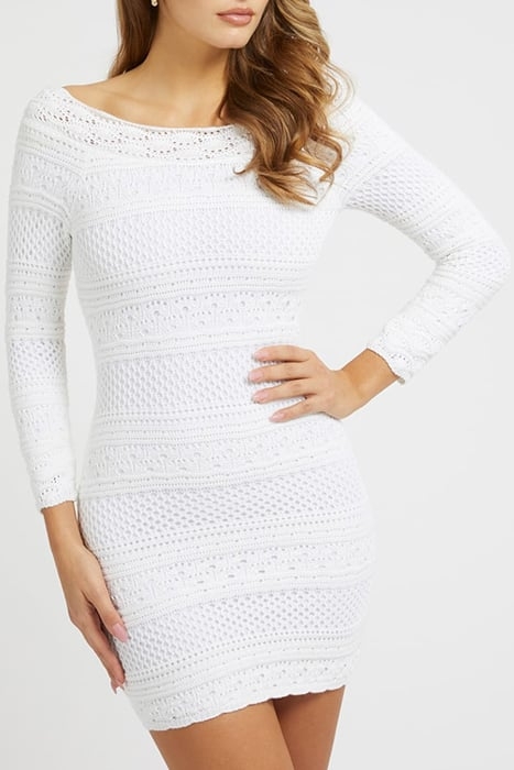 GUESS ECO LS OPEN BK CROCHET A PURE WHITE 1