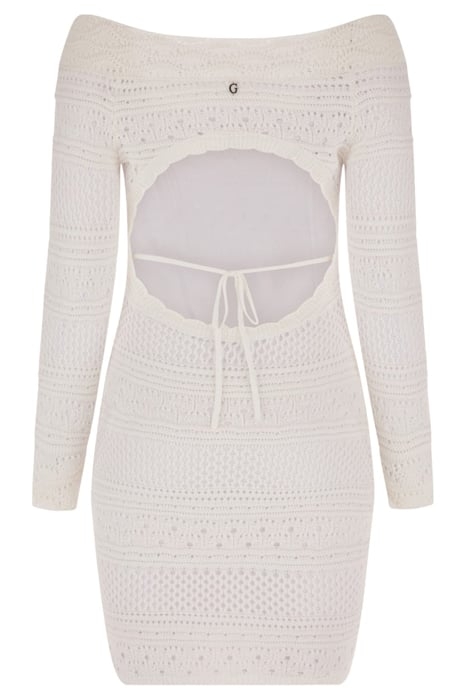 GUESS ECO LS OPEN BK CROCHET A PURE WHITE 5