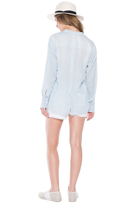 SLOUCHY BUTTON BACK SHIRT PAIRIE SKY WASH 2