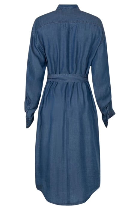 DRESS WOVEN LONG MID BLUE DENIM 4