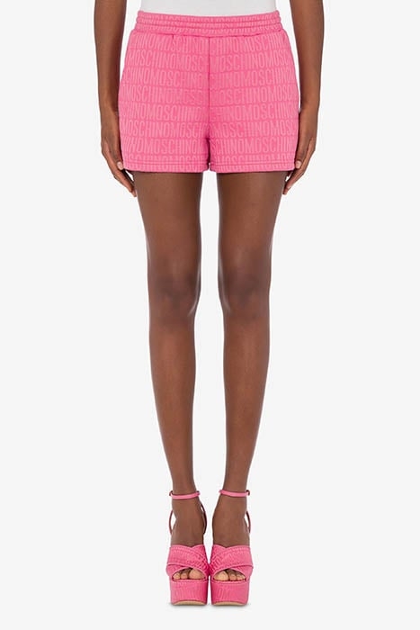 ALLOVER LOGO FLEECE SHORTS FUCHSIA 1