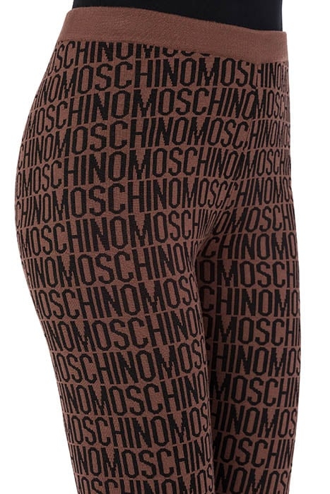 ALLOVER LOGO WOOL LEGGINGS BROWN 4