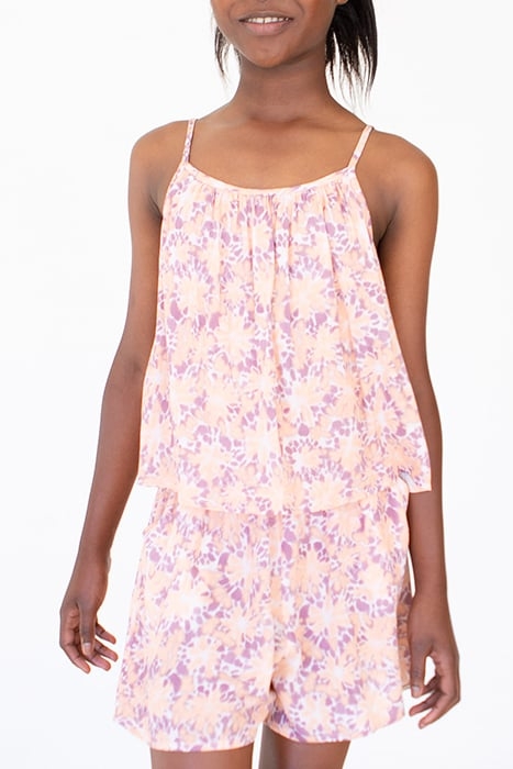 GIRLS’ VIOLET PSYCHEDELIC FLOWER PRINT PLAYSUIT 1