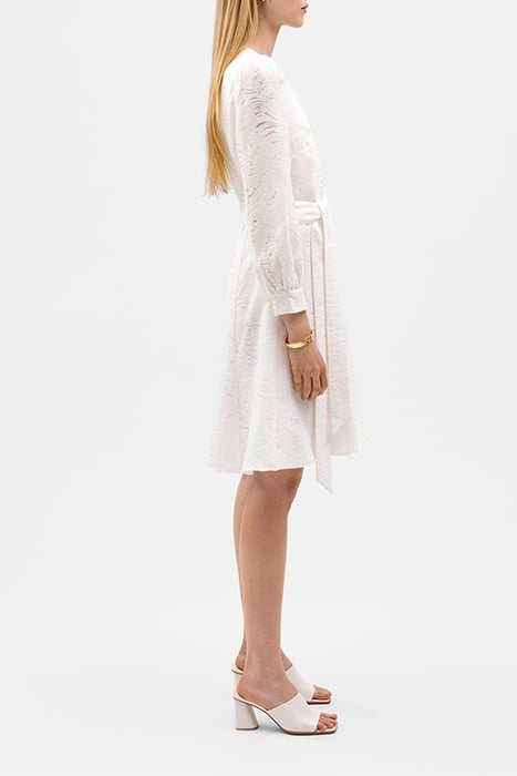 NICKY MINI LENGTH DEEP V-NECK DRESS SNOW WHITE 4