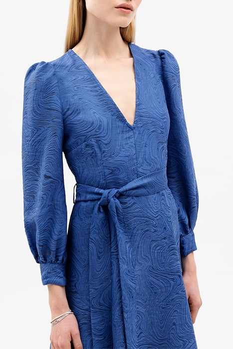 NICKY MINI LENGTH DEEP V-NECK DRESS OCEAN BLUE 5